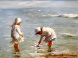 Fine Oleograph on Canvas - Children Paddling aft. Gemmell Hutchison