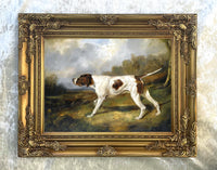 Fine Oleograph on Canvas of an English Pointer "On Point"