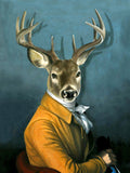 Fine Gilt Framed Lithograph of a Character Stag