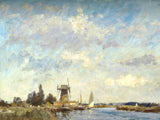 Stunning Oleograph on Canvas of a Mill on the Broads after Seago