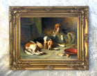 Ornate Framed Oleograph of the "Hounds at Rest"