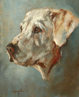 Exquisite Contemporary Oil on Board of a Labrador SOLD