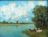 Mid C20th Oil on Panel of a Broadland Scene by Stanley Orchart SOLD