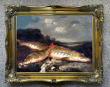 Fine Angling Oleograph on Canvas - Catch of the Day