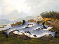 Gilt Framed Angling Oleograph "A Good Days Catch"