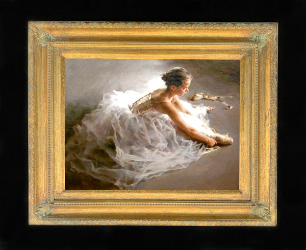 Stunning  Oleograph Portrait of a Ballerina