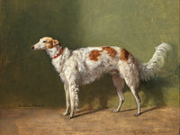 Fine Gilt Framed Oleograph of a Borzoi Hound