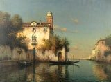 Fine Oleograph on Canvas of a Quiet Venetian Canal Scene after Bouvard