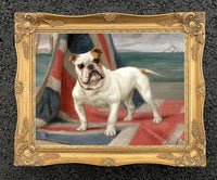 Gilt Framed Oleograph of a Champion Bulldog