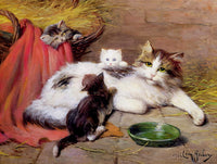 Oleograph on Canvas of Cats at Play