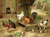 Fine Oleograph on Canvas - A Busy Farmyard aft. Edgar Hunt