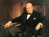 Fine Ornate Gilt Framed Oleograph of Winston Churchill