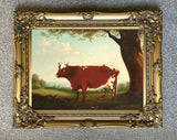 Gilt Framed  Oleograph "A Cow by a Tree"