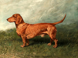 Fine Oleograph on Canvas of a Tan Dachshund