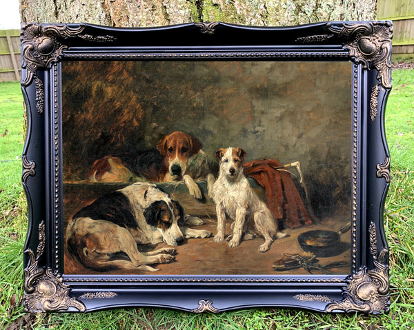 Ornate Framed Oleograph of the "Members of the Hunt"