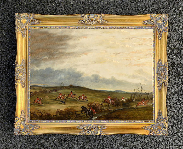 Oleograph on Canvas of a Hunting Scene - 