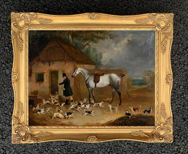 Oleograph on Canvas of a Hunting Scene - Master of the Hunt