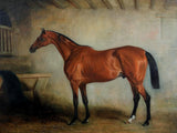 Gilt Framed Oleograph of  a Racehorse in a Stable aft. John Ferneley