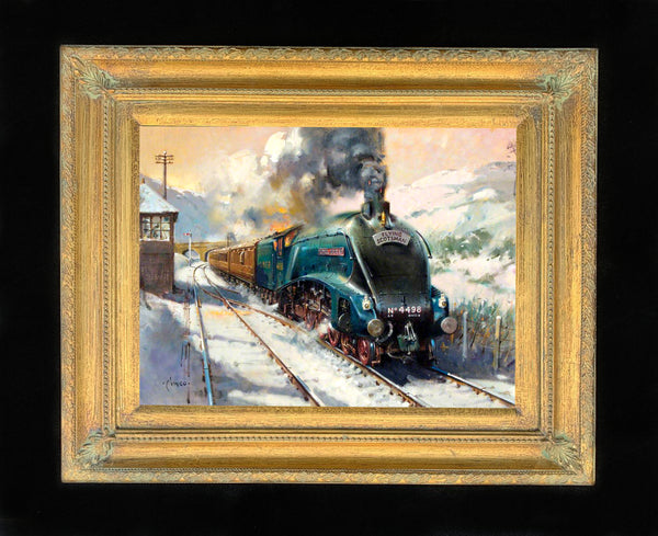 Stunning Oleograph on Canvas "The Flying Scotsman"