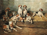 Gilt Framed Oleograph - The Meath Foxhounds after John Emms