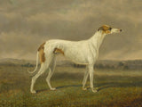 Gilt Framed Oleograph of a Greyhound in a Landscape