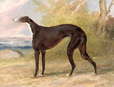 Gilt Framed Oleograph of a Greyhound in a Landscape aft. George Garrard