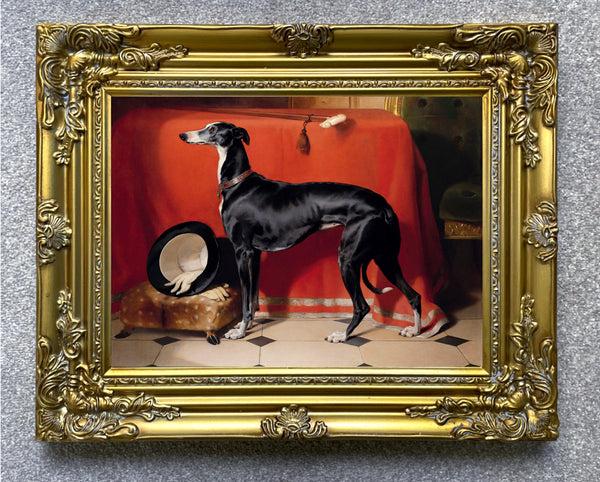 Gilt Framed Oleograph of the Greyhound "Eos" aft. Edwin Landseer