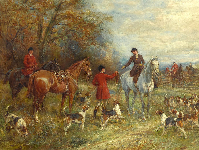 Fine Oleograph on Canvas of a Hunting Scene aft. Heywood Hardy