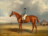 Oleograph on Canvas of a Racehorse and Jockey