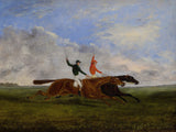 Oleograph on Canvas of Racehorse "A Close Finish"