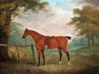 Oleograph on Canvas of a Tethered Horse