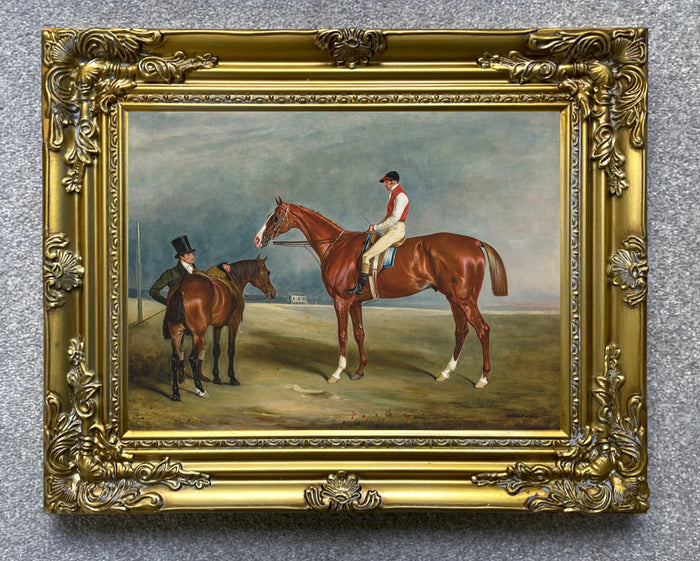 Fine Oleograph on Canvas of the Racehorse Velocipede aft. John Ferneley