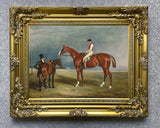 Fine Oleograph on Canvas of the Racehorse Velocipede aft. John Ferneley