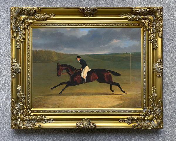 Fine Oleograph on Canvas of the Racehorse "Tranby" at Newmarket