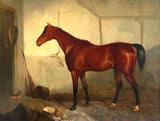 Fine Lithograph on Stretched Canvas of a Horse & Small Dog in a Stable