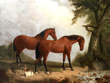 Fine Oleograph on Canvas of Horses in a Rural Landscape