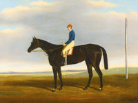 Fine Oleograph on Canvas - Deception, Winner of the 1839 Oaks, with Jockey Up