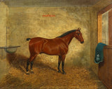 Fine Oleograph on Canvas - Sir George, standing chesnut in stables aft. Albert Clark