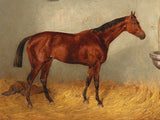 Fine Oleograph on Canvas of a Horse in a Stable after Emil Adam.