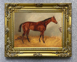 Fine Oleograph on Canvas of a Horse in a Stable after Emil Adam.