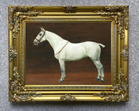 Fine Oleograph on Canvas of a Dapple Grey Gelding