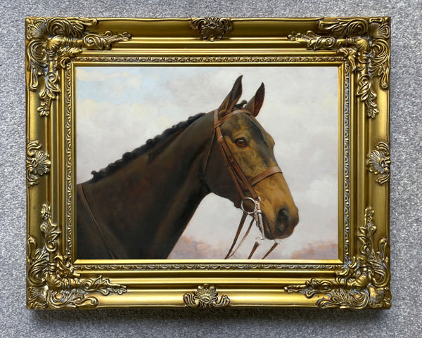 Fine Oleograph on Canvas - Portrait of a Racehorse