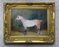 Fine Oleograph on Canvas of a Dapple Grey Hunter