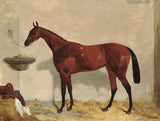 Oleograph on Canvas of a Bay Horse in a Stable