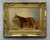 Fine Oleograph on Canvas of a Bay Race Horse after Harry Hall