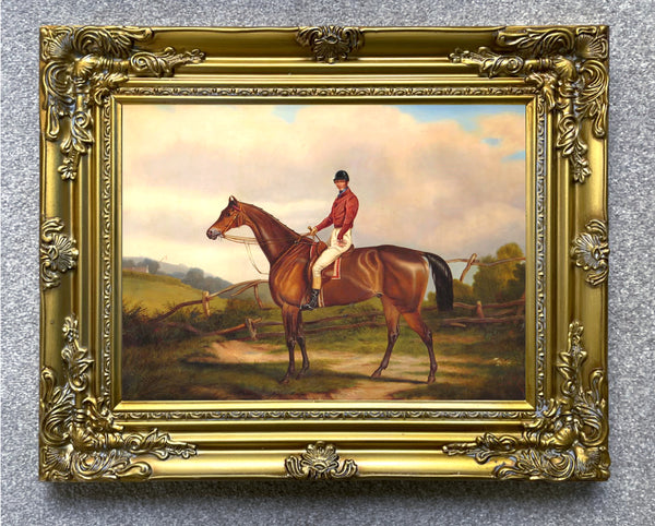 Fine Oleograph on Canvas - The Racehorse "Fernhill" with Jockey up.