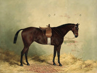 Oleograph on Canvas of "Bay Horse Stabled"