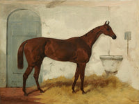 Oleograph on Canvas of a Horse in a Stall