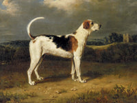 Gilt Framed Oleograph of a Hound in a Landscape