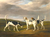 Fine Oleograph on Canvas - "Foxhounds in a Moorland Landscape"